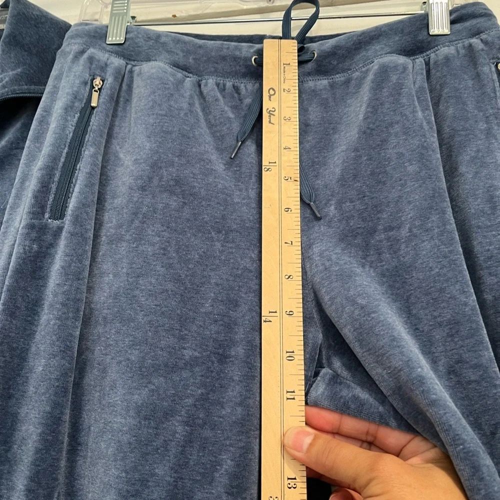 Tangerine Denim Blue VelourTracksuit Sz. L‎ Jacket and S Pants NWT
